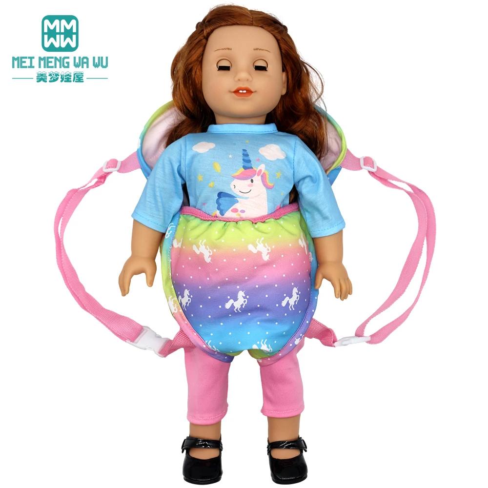 Fits15-18inch American Doll Toys New Born Doll Fashion Backpack, Quilt Cover, Blanket Gift