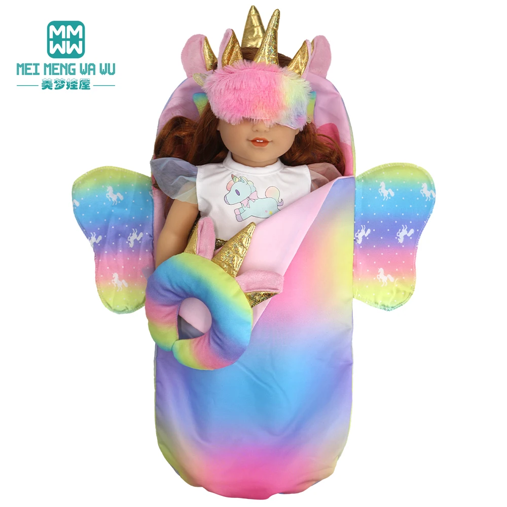 Fits15-18inch American Doll Toys New Born Doll Fashion Backpack, Quilt Cover, Blanket Gift