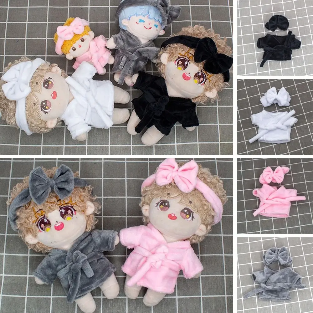 Cute Headband Pajamas For 10cm/15cm/20cm Doll Clothes Idol Doll Accessories Toys Sleep Clothes Bathrobe Bathrobe Birthday Gift