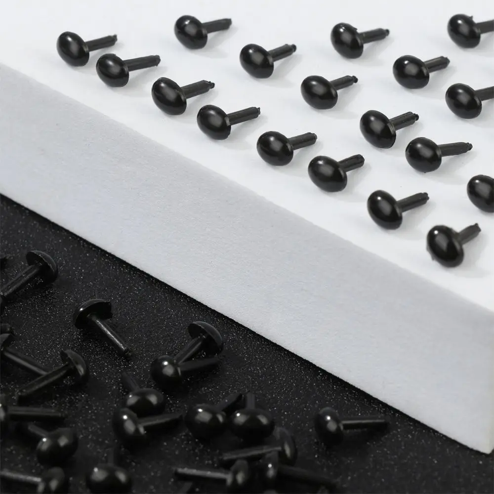 100pcs/lot Oval Round Plastic Eyes 4X5MM/5X7MM/3/5MM Needle Felting for Teddy Bears Dolls Animals Black Eyes Dolls Accessories