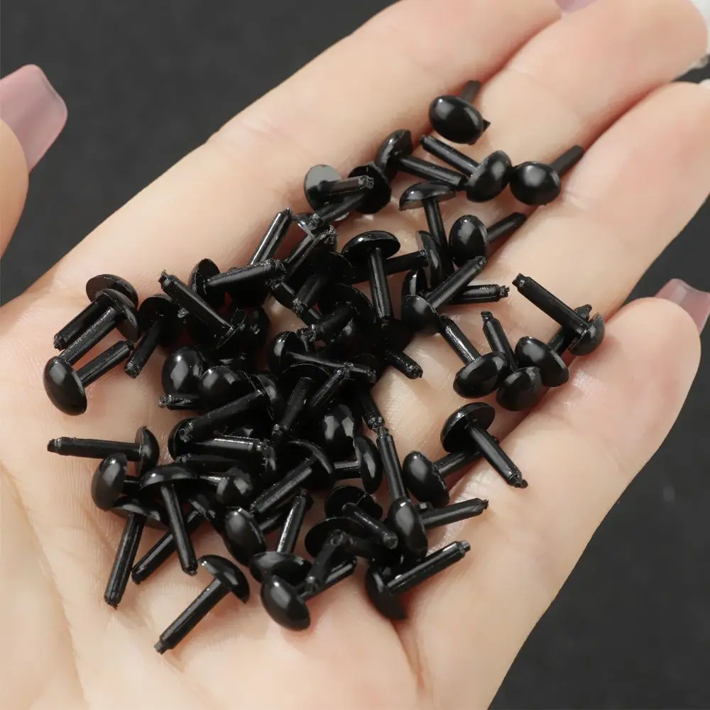 100pcs/lot Oval Round Plastic Eyes 4X5MM/5X7MM/3/5MM Needle Felting for Teddy Bears Dolls Animals Black Eyes Dolls Accessories