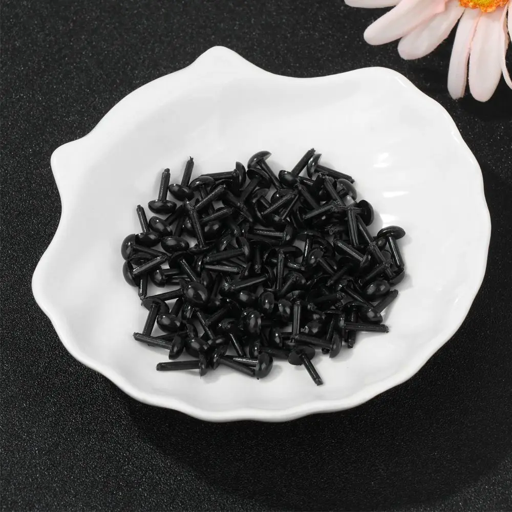 100pcs/lot Oval Round Plastic Eyes 4X5MM/5X7MM/3/5MM Needle Felting for Teddy Bears Dolls Animals Black Eyes Dolls Accessories