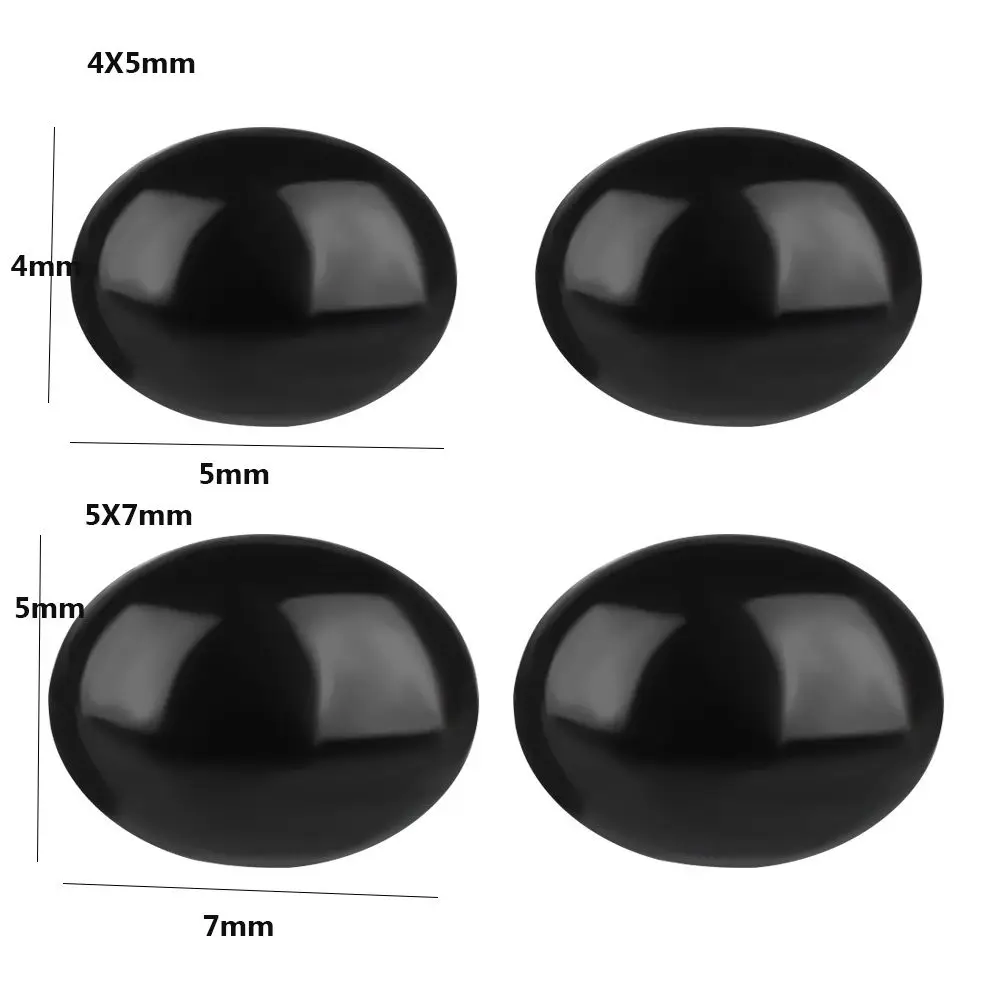 100pcs/lot Oval Round Plastic Eyes 4X5MM/5X7MM/3/5MM Needle Felting for Teddy Bears Dolls Animals Black Eyes Dolls Accessories