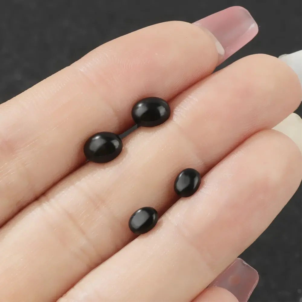 100pcs/lot Oval Round Plastic Eyes 4X5MM/5X7MM/3/5MM Needle Felting for Teddy Bears Dolls Animals Black Eyes Dolls Accessories