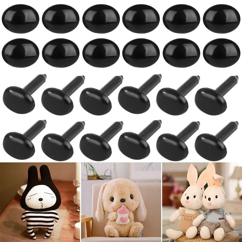 100pcs/lot Oval Round Plastic Eyes 4X5MM/5X7MM/3/5MM Needle Felting for Teddy Bears Dolls Animals Black Eyes Dolls Accessories