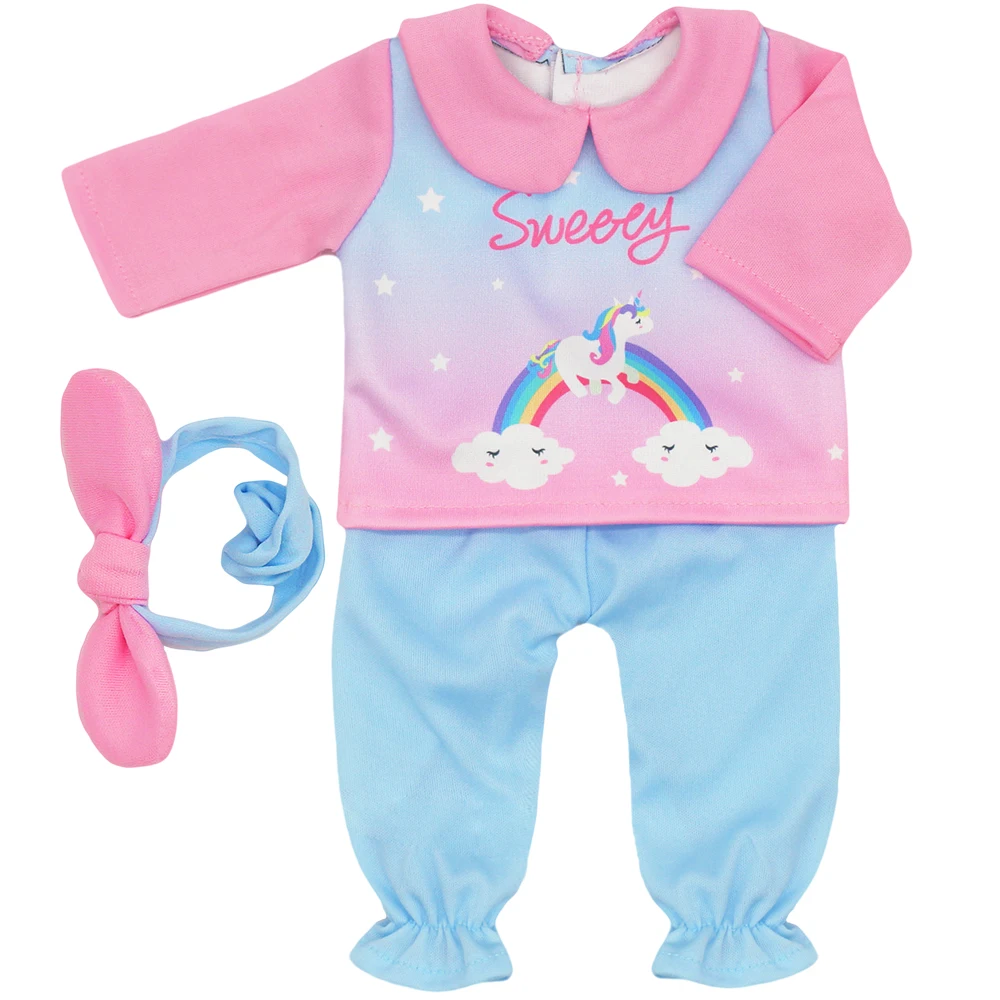 Baby New Born Clothes Fit 17 inch 43cm Dolls Accessories Doll Outfits Jumpsuits Rompers Suit For Baby Birthday Gift Clothes Suit