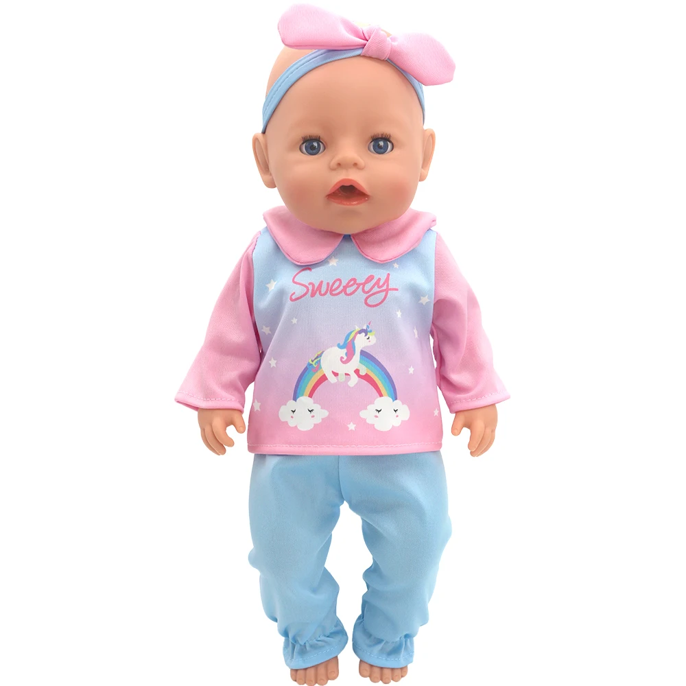 Baby New Born Clothes Fit 17 inch 43cm Dolls Accessories Doll Outfits Jumpsuits Rompers Suit For Baby Birthday Gift Clothes Suit