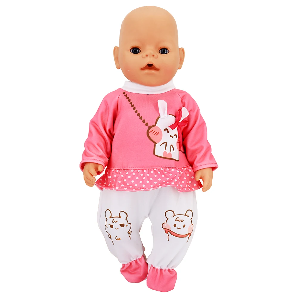 Baby New Born Clothes Fit 17 inch 43cm Dolls Accessories Doll Outfits Jumpsuits Rompers Suit For Baby Birthday Gift Clothes Suit