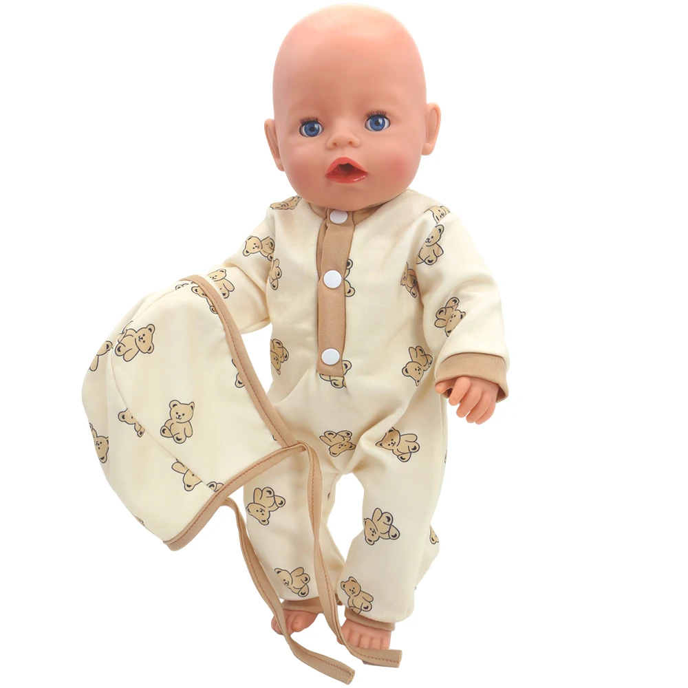Baby New Born Clothes Fit 17 inch 43cm Dolls Accessories Doll Outfits Jumpsuits Rompers Suit For Baby Birthday Gift Clothes Suit