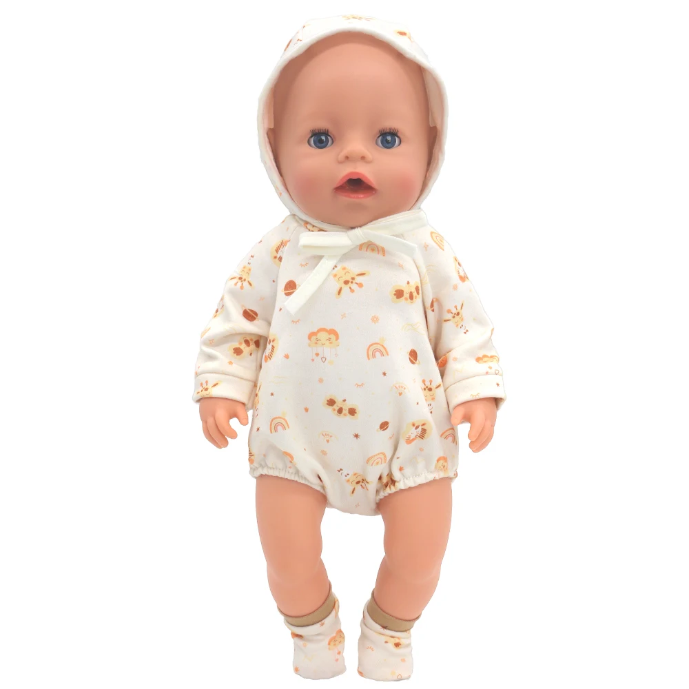 Baby New Born Clothes Fit 17 inch 43cm Dolls Accessories Doll Outfits Jumpsuits Rompers Suit For Baby Birthday Gift Clothes Suit