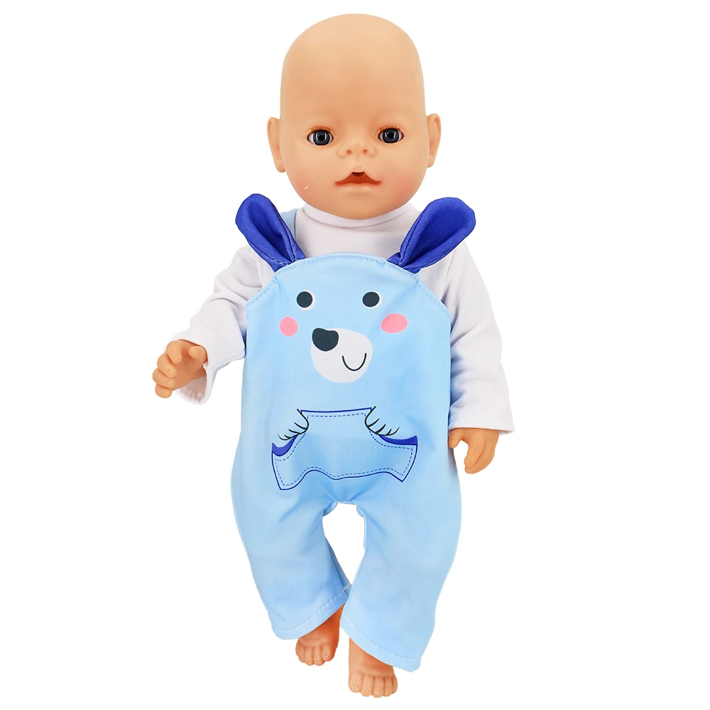 Baby New Born Clothes Fit 17 inch 43cm Dolls Accessories Doll Outfits Jumpsuits Rompers Suit For Baby Birthday Gift Clothes Suit