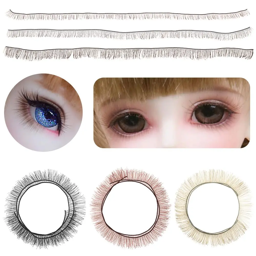 5Pcs 20cm Length Doll Eyelashes Black Brown Tawny Plush Eye Lash Doll Eyelashes Doll Parts Gifts Toy DIY Accessories