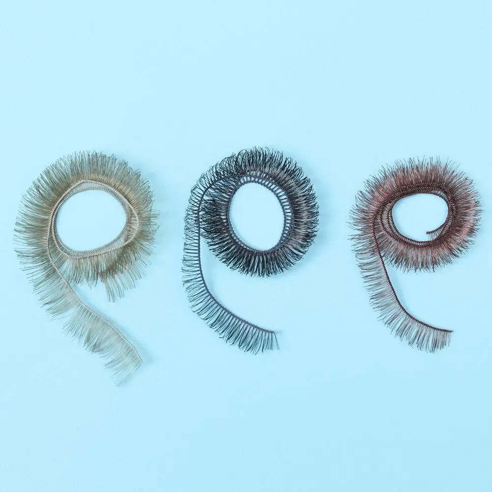 5Pcs 20cm Length Doll Eyelashes Black Brown Tawny Plush Eye Lash Doll Eyelashes Doll Parts Gifts Toy DIY Accessories