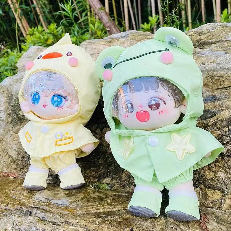 20cm Cute Yellow Duck Green Frog Raincoat Set Girls Fans Collection Gifts DIY Doll Clothes for 20cm Idol Doll Outfit Accessories