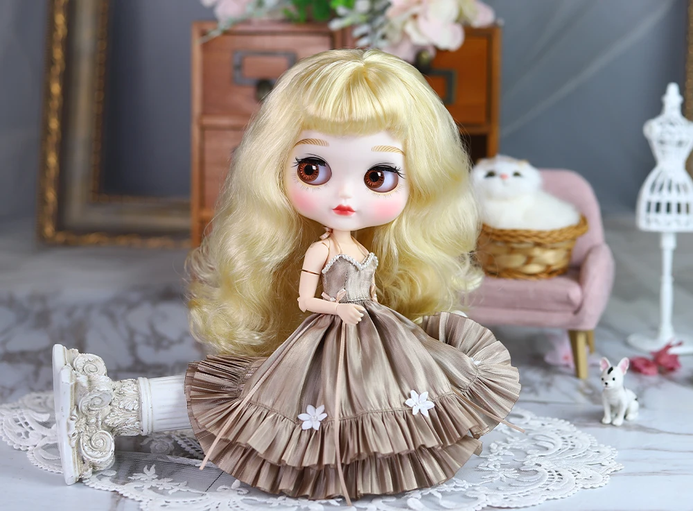 ICY DBS Blyth Doll Dress 1/6 bjd Premium Evening Dress Minimalist Clothing Anime Girl Toy Gift SD