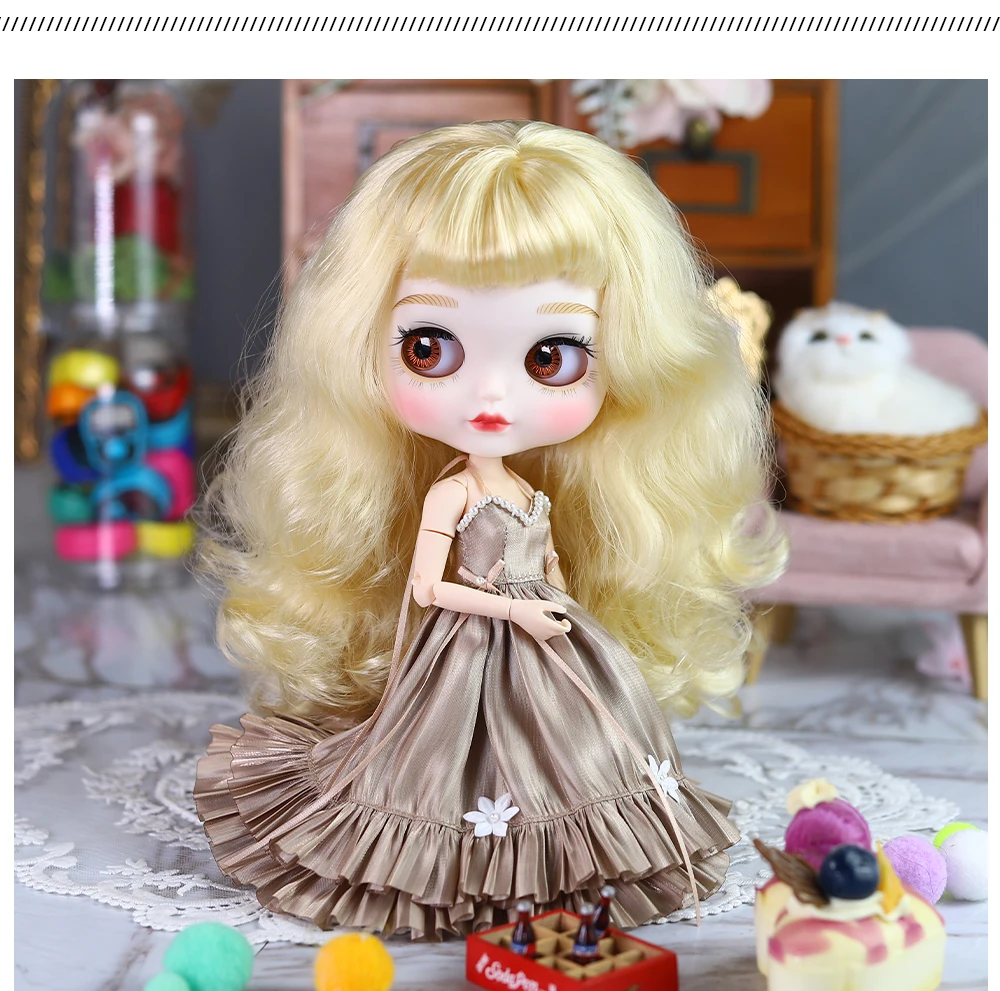 ICY DBS Blyth Doll Dress 1/6 bjd Premium Evening Dress Minimalist Clothing Anime Girl Toy Gift SD