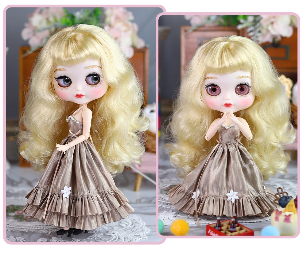 ICY DBS Blyth Doll Dress 1/6 bjd Premium Evening Dress Minimalist Clothing Anime Girl Toy Gift SD