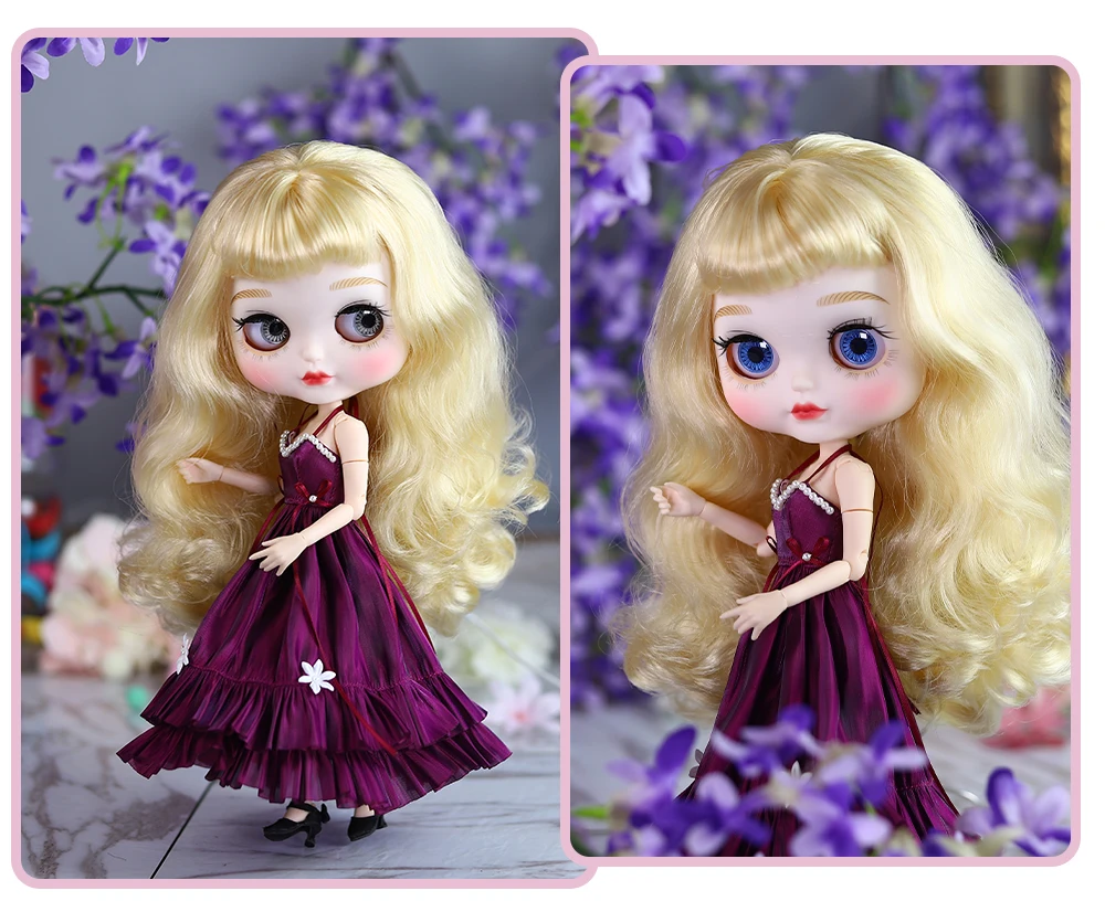 ICY DBS Blyth Doll Dress 1/6 bjd Premium Evening Dress Minimalist Clothing Anime Girl Toy Gift SD