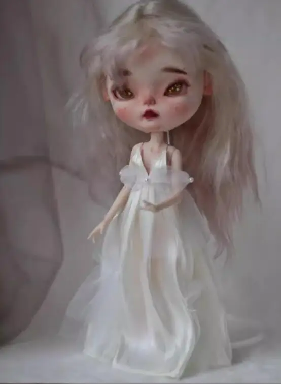 1PCS Pure Style Clothes blythe doll Outfit Camisole Skirt/Dress White/Champagne 1/6 30cm (Fit for Pullip, Ob22/24/26, Licca)
