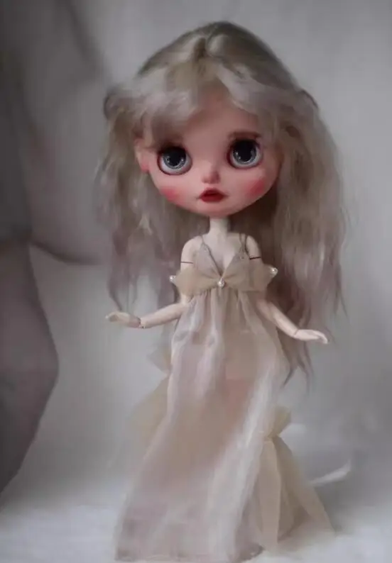 1PCS Pure Style Clothes blythe doll Outfit Camisole Skirt/Dress White/Champagne 1/6 30cm (Fit for Pullip, Ob22/24/26, Licca)