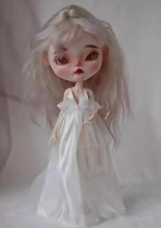1PCS Pure Style Clothes blythe doll Outfit Camisole Skirt/Dress White/Champagne 1/6 30cm (Fit for Pullip, Ob22/24/26, Licca)