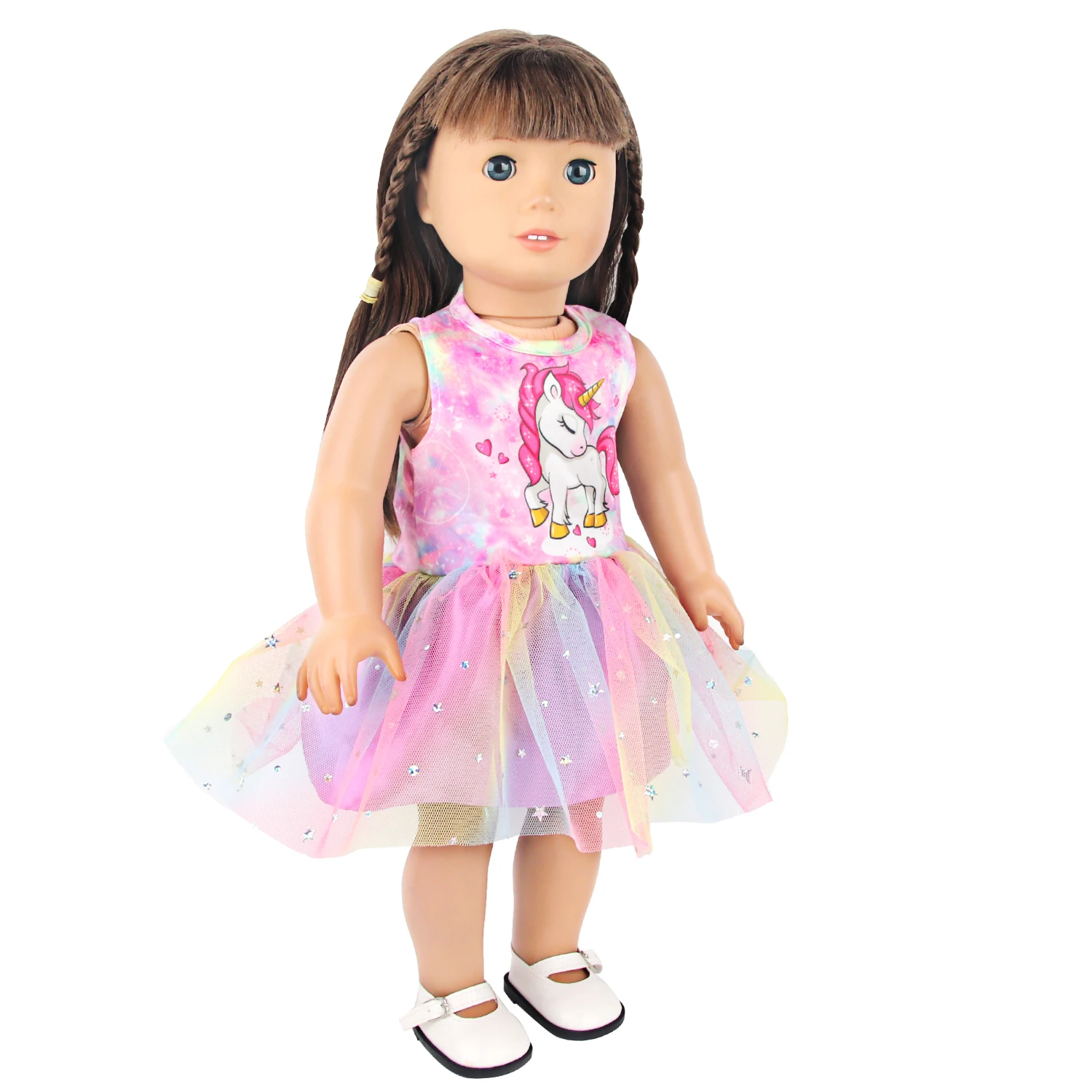 Lovely Cartoon Doll Accessories Dress Outfit Unicorn Clothing Skirt For 43Cm Rebirth Doll 18Inch Baby Girl Doll DIY Toy Gifts
