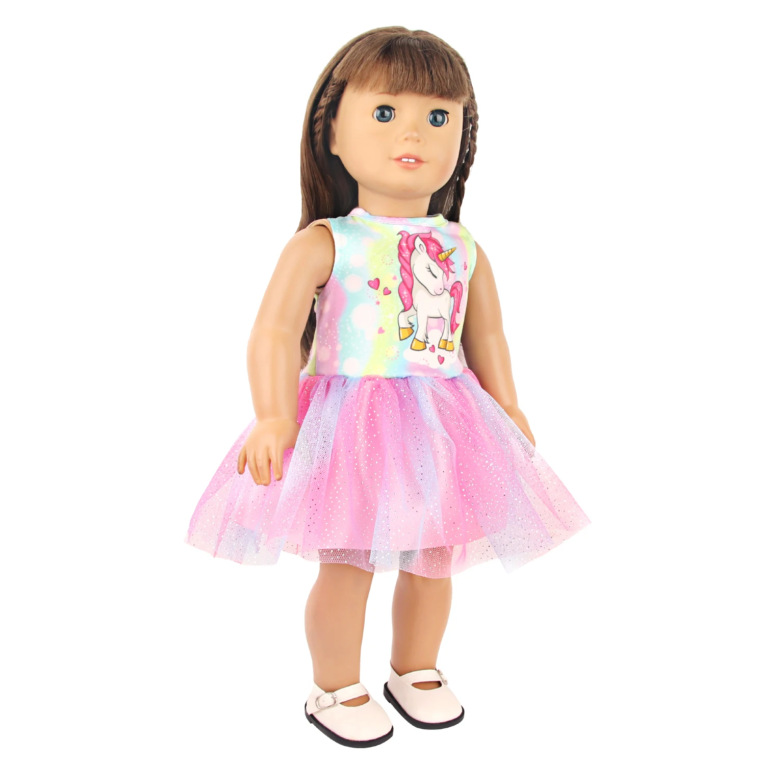 Lovely Cartoon Doll Accessories Dress Outfit Unicorn Clothing Skirt For 43Cm Rebirth Doll 18Inch Baby Girl Doll DIY Toy Gifts
