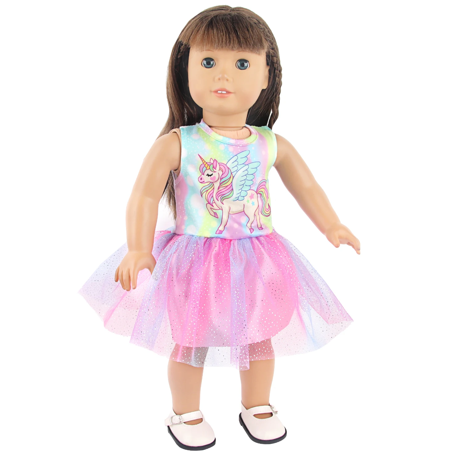 Lovely Cartoon Doll Accessories Dress Outfit Unicorn Clothing Skirt For 43Cm Rebirth Doll 18Inch Baby Girl Doll DIY Toy Gifts