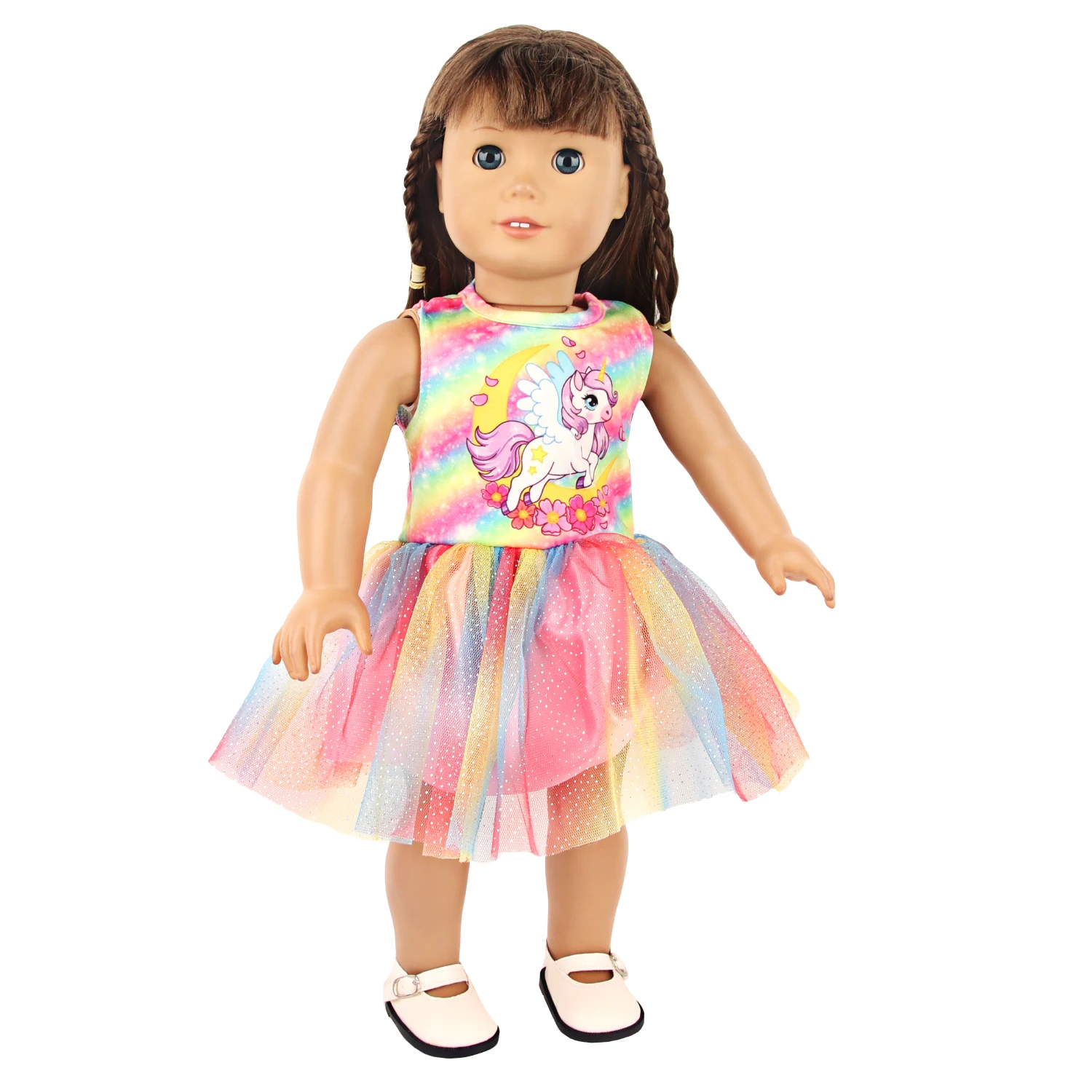 Lovely Cartoon Doll Accessories Dress Outfit Unicorn Clothing Skirt For 43Cm Rebirth Doll 18Inch Baby Girl Doll DIY Toy Gifts