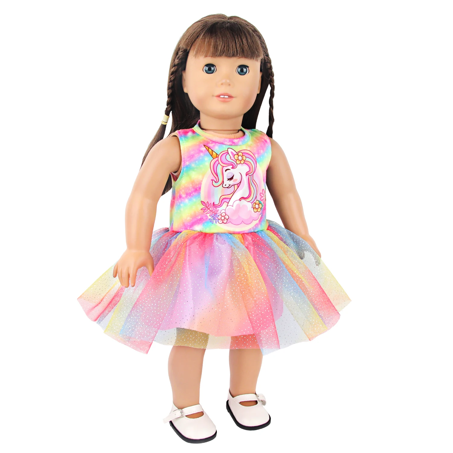 Lovely Cartoon Doll Accessories Dress Outfit Unicorn Clothing Skirt For 43Cm Rebirth Doll 18Inch Baby Girl Doll DIY Toy Gifts
