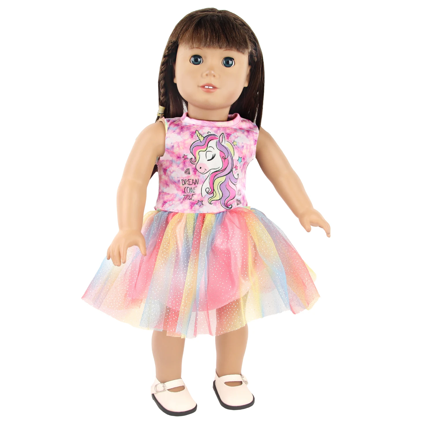 Lovely Cartoon Doll Accessories Dress Outfit Unicorn Clothing Skirt For 43Cm Rebirth Doll 18Inch Baby Girl Doll DIY Toy Gifts
