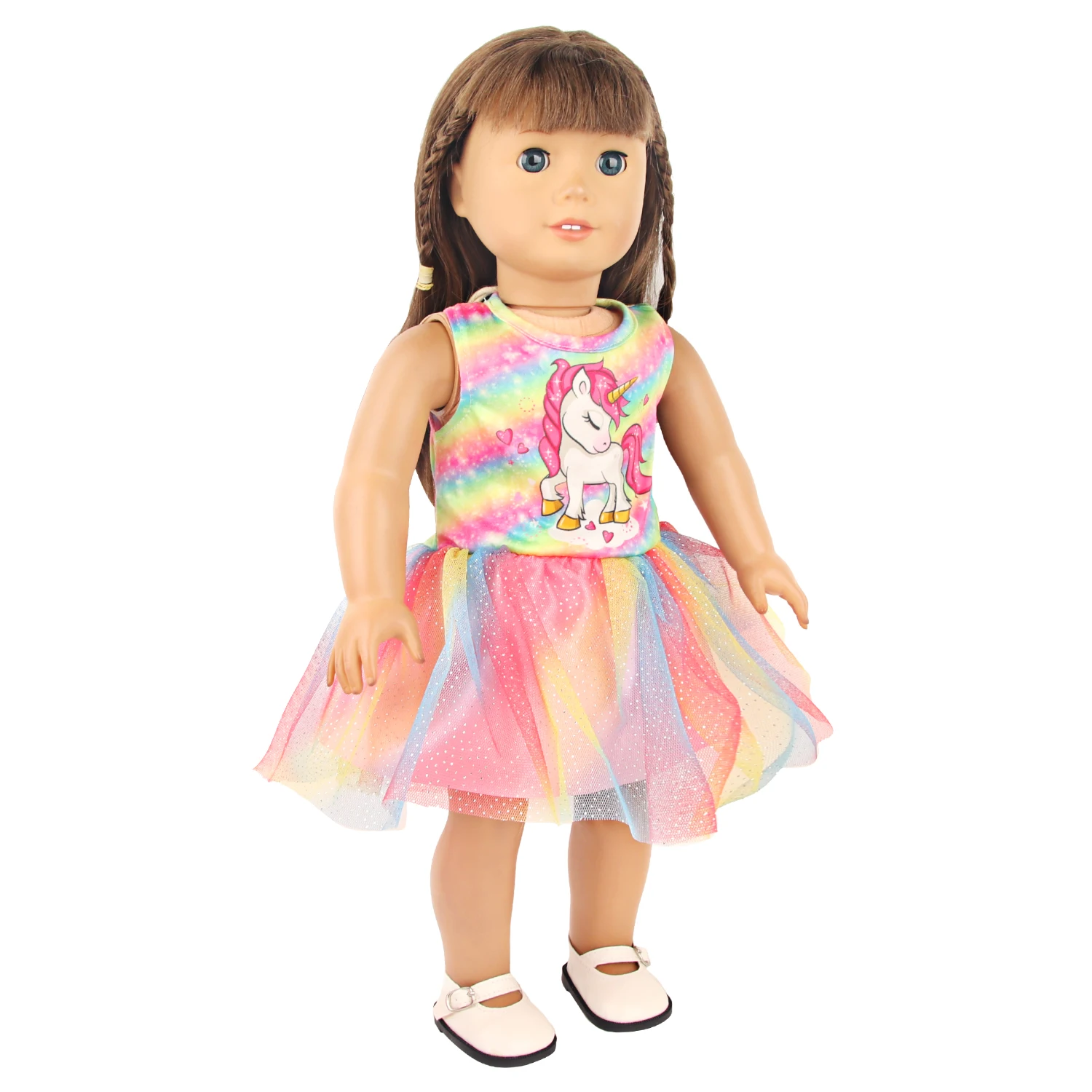 Lovely Cartoon Doll Accessories Dress Outfit Unicorn Clothing Skirt For 43Cm Rebirth Doll 18Inch Baby Girl Doll DIY Toy Gifts
