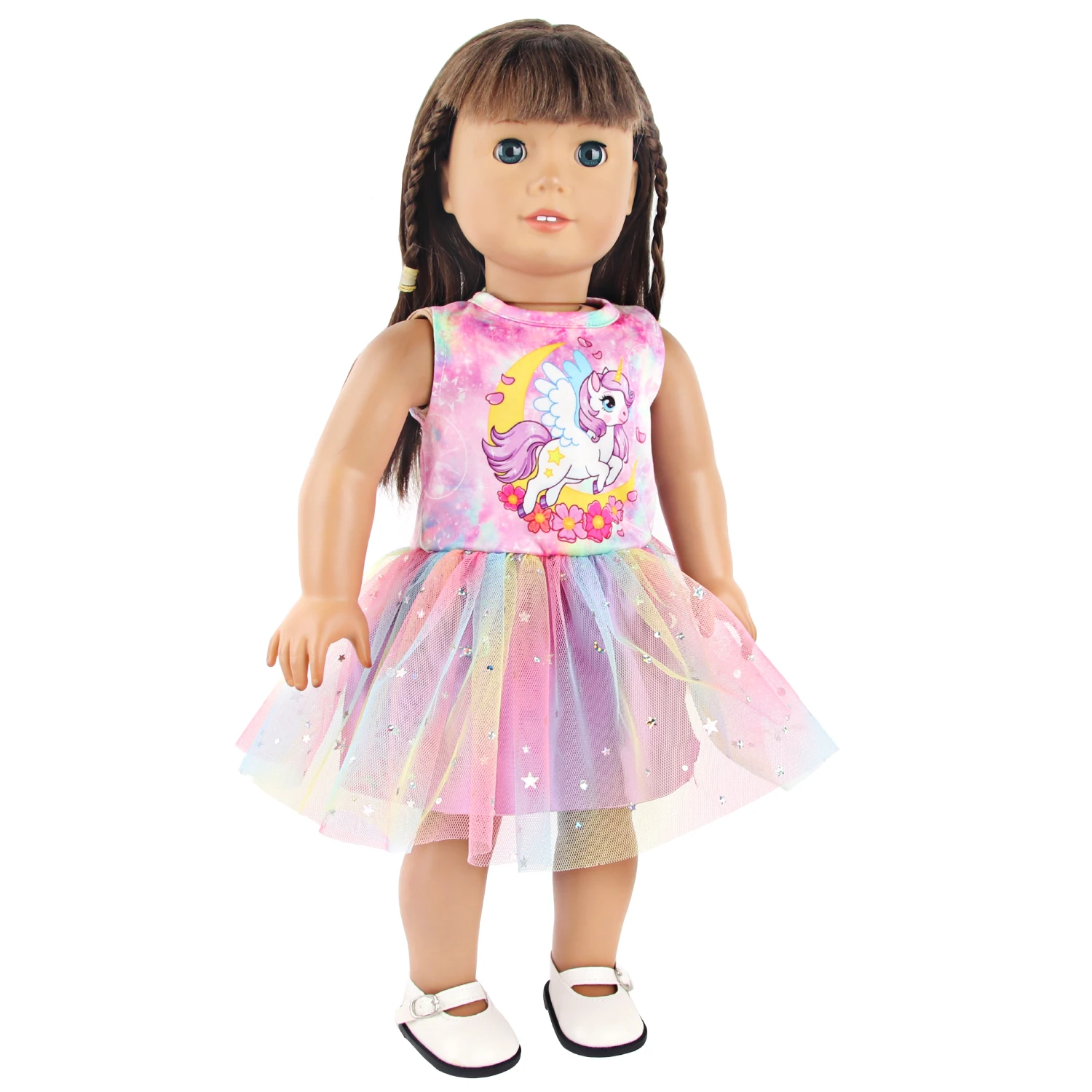 Lovely Cartoon Doll Accessories Dress Outfit Unicorn Clothing Skirt For 43Cm Rebirth Doll 18Inch Baby Girl Doll DIY Toy Gifts
