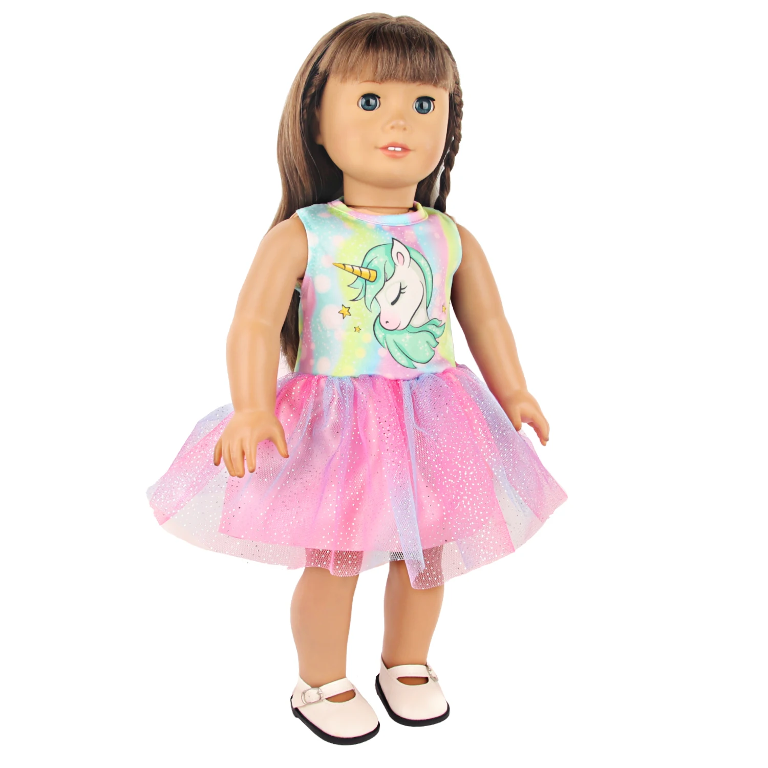 Lovely Cartoon Doll Accessories Dress Outfit Unicorn Clothing Skirt For 43Cm Rebirth Doll 18Inch Baby Girl Doll DIY Toy Gifts