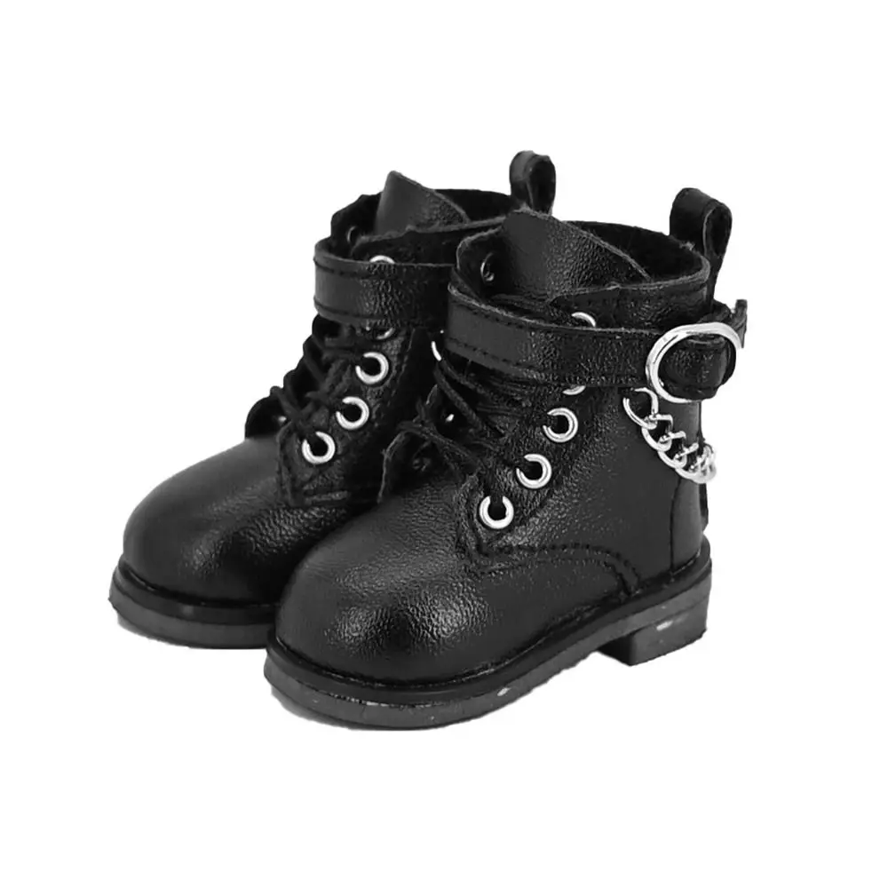 30CM Doll Shoes Fashion PU Leather Chain Boots For 1/6 bjd Doll Clothes Accessories Play House Kids Toys