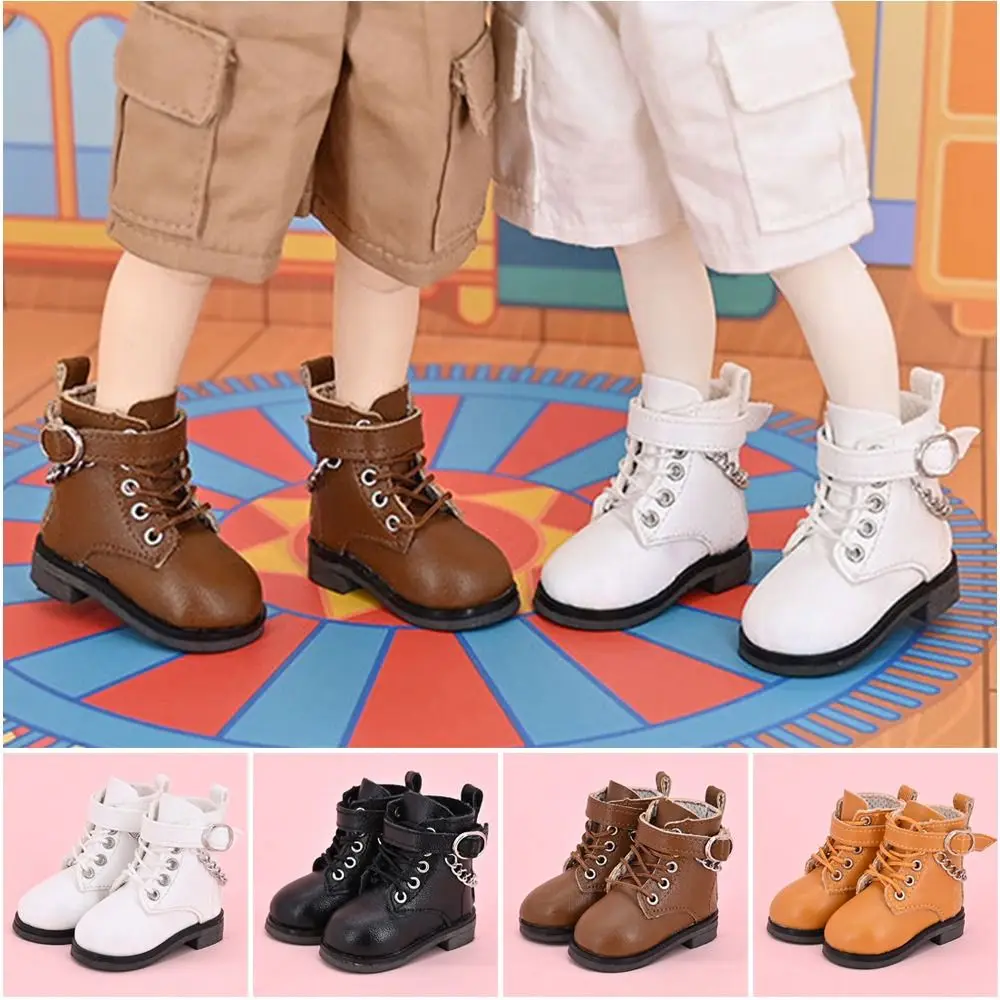 30CM Doll Shoes Fashion PU Leather Chain Boots For 1/6 bjd Doll Clothes Accessories Play House Kids Toys