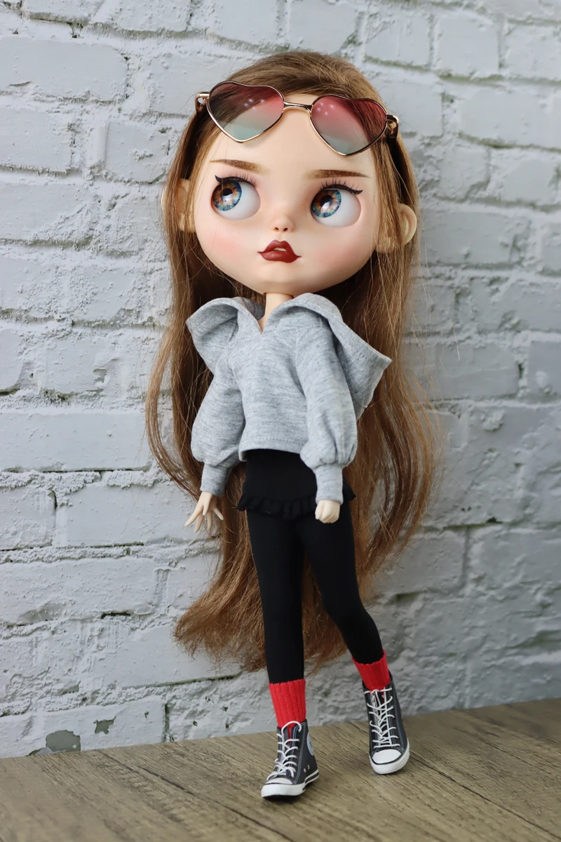 For Blythe Doll Clothes Sport T-Shirt Tops Baseball Cap for Ob24 Ob22 Azone Doll Casual Pants