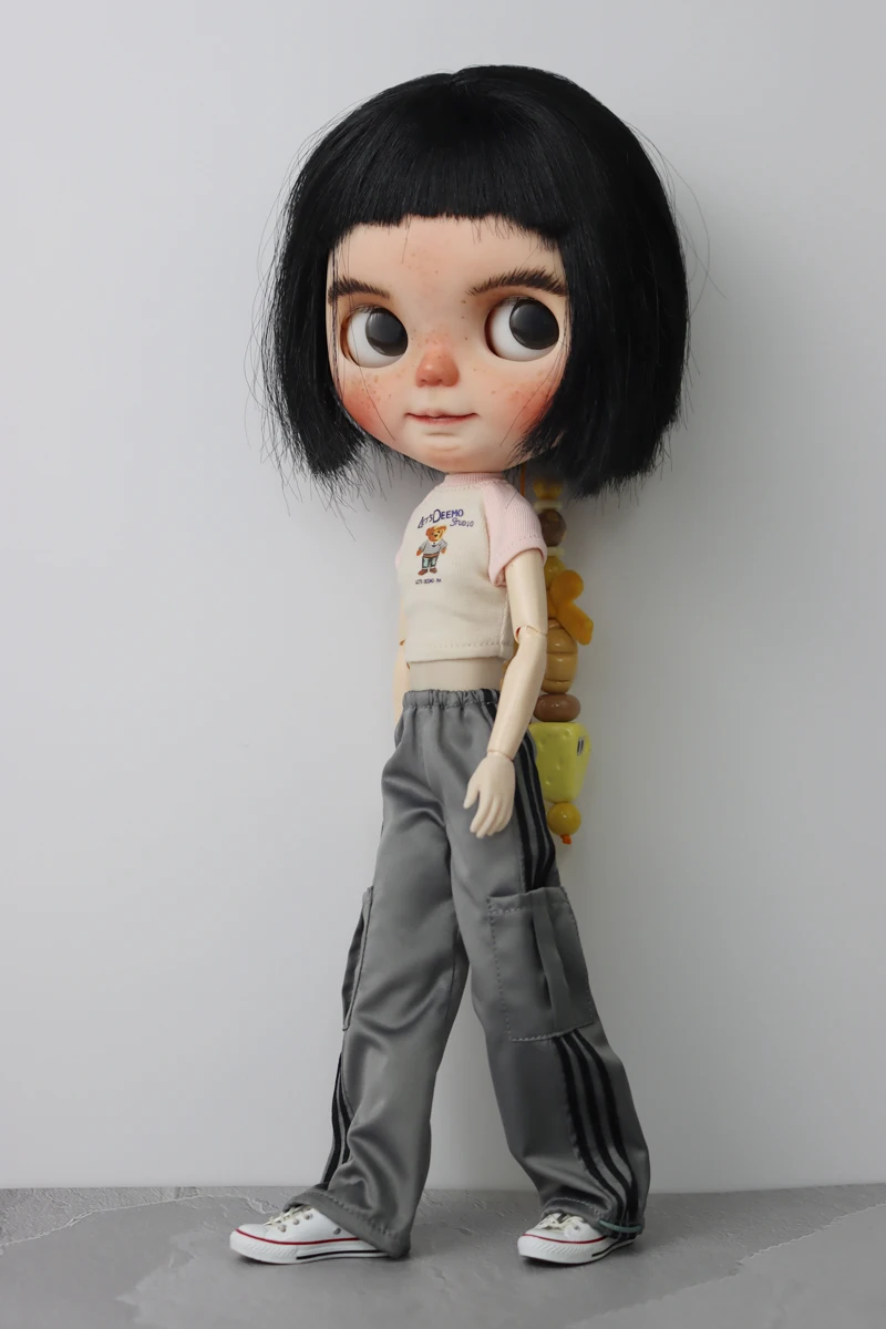 For Blythe Doll Clothes Sport T-Shirt Tops Baseball Cap for Ob24 Ob22 Azone Doll Casual Pants