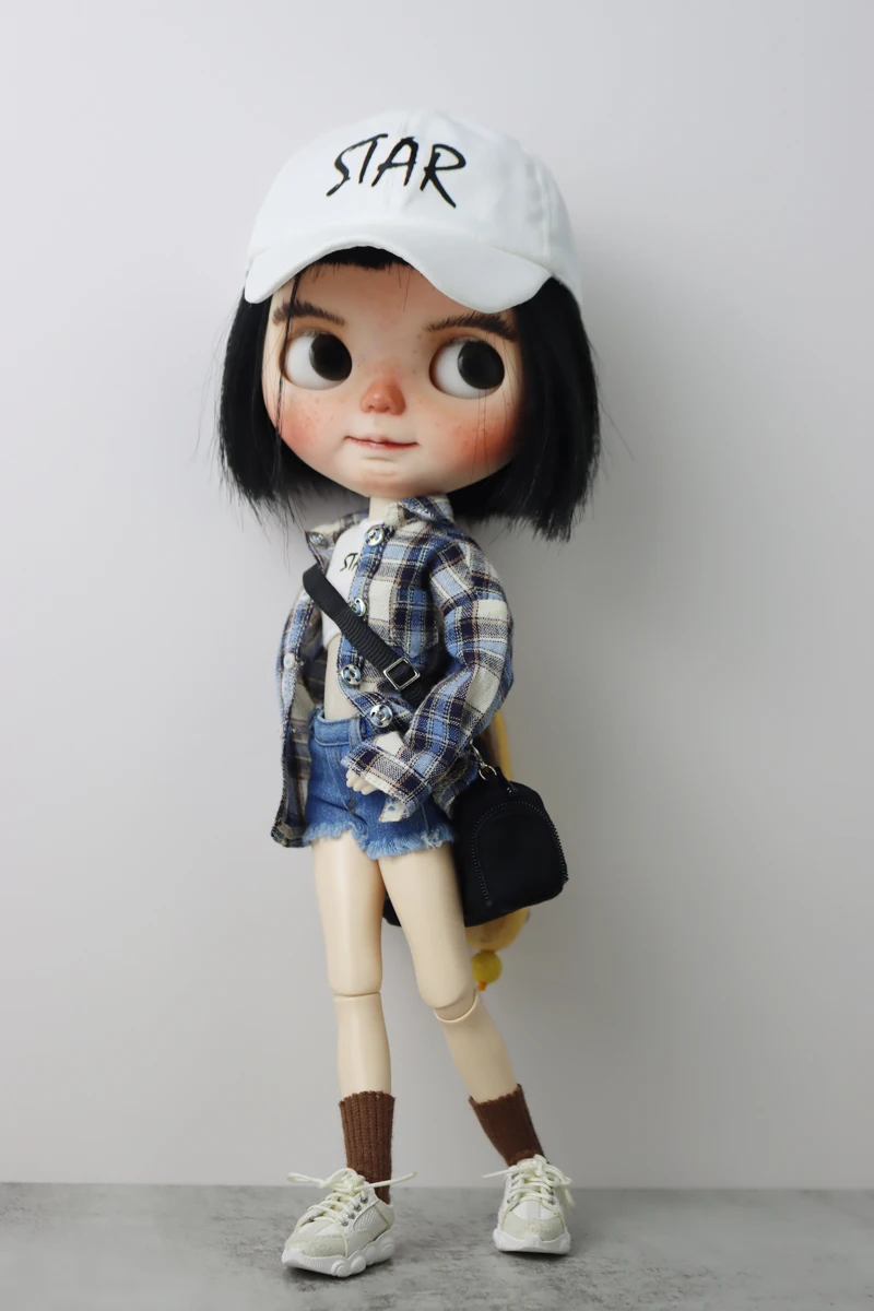 For Blythe Doll Clothes Sport T-Shirt Tops Baseball Cap for Ob24 Ob22 Azone Doll Casual Pants