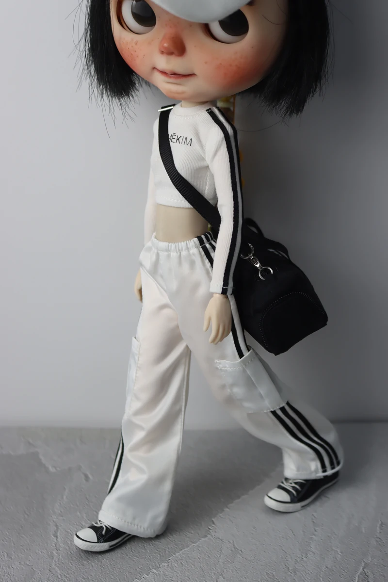 For Blythe Doll Clothes Sport T-Shirt Tops Baseball Cap for Ob24 Ob22 Azone Doll Casual Pants