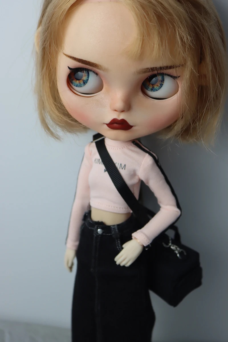 For Blythe Doll Clothes Sport T-Shirt Tops Baseball Cap for Ob24 Ob22 Azone Doll Casual Pants