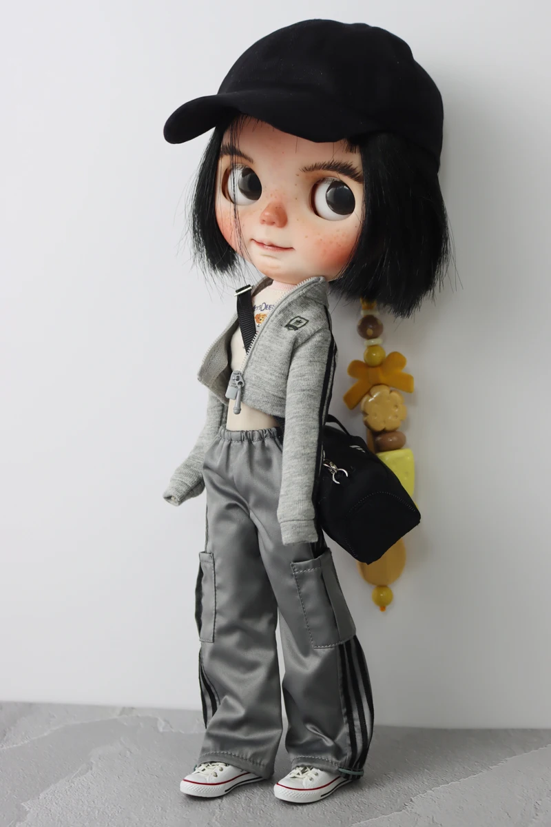 For Blythe Doll Clothes Sport T-Shirt Tops Baseball Cap for Ob24 Ob22 Azone Doll Casual Pants