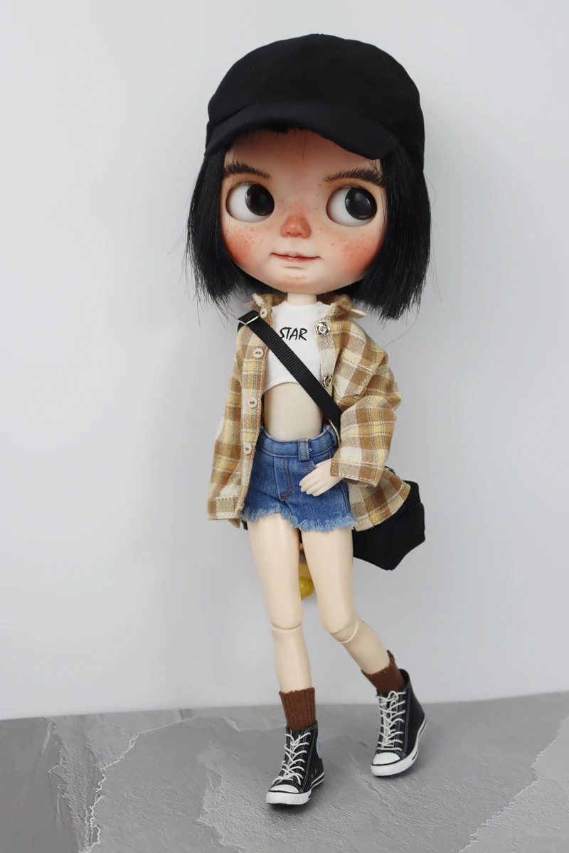 For Blythe Doll Clothes Sport T-Shirt Tops Baseball Cap for Ob24 Ob22 Azone Doll Casual Pants