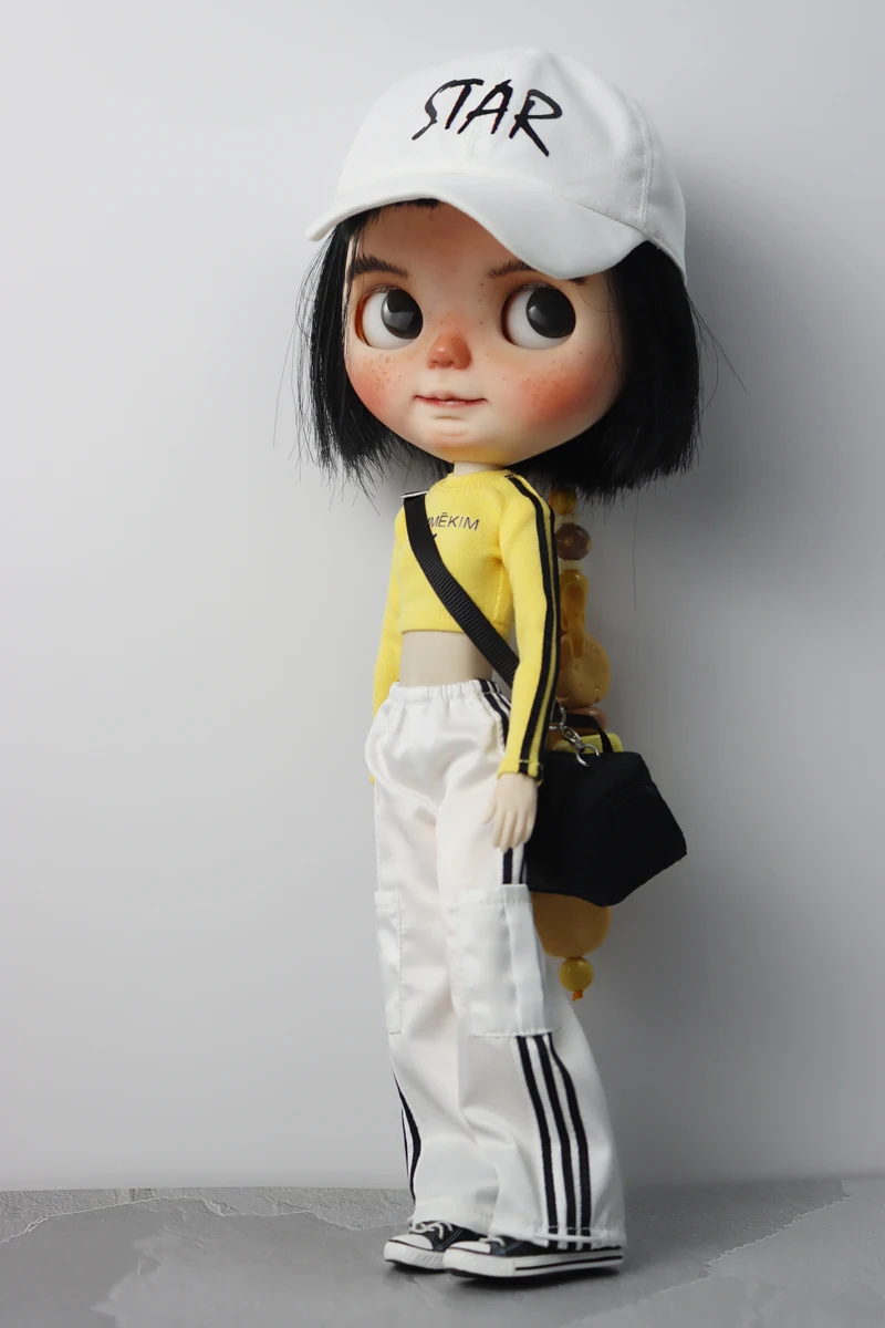 For Blythe Doll Clothes Sport T-Shirt Tops Baseball Cap for Ob24 Ob22 Azone Doll Casual Pants