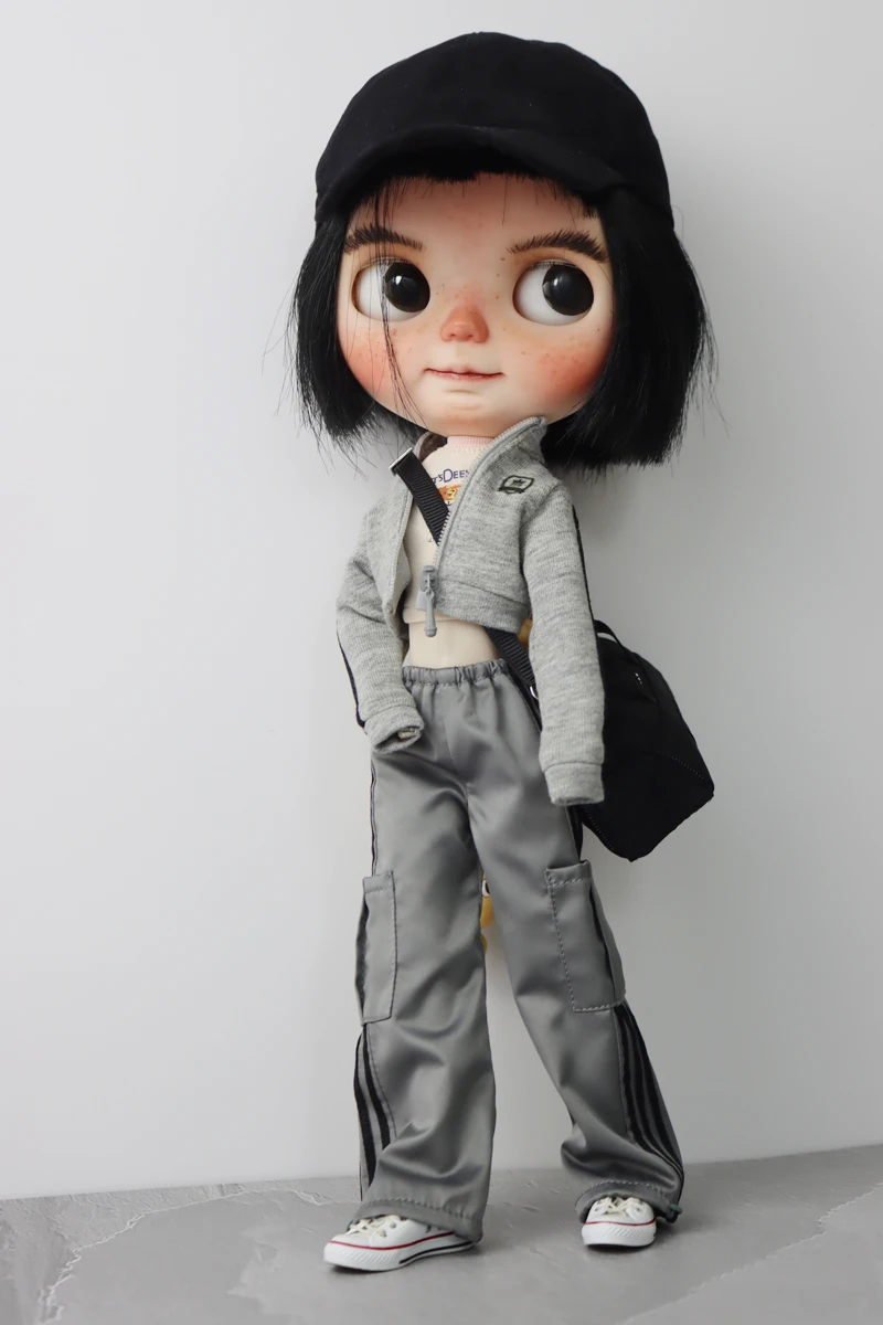For Blythe Doll Clothes Sport T-Shirt Tops Baseball Cap for Ob24 Ob22 Azone Doll Casual Pants