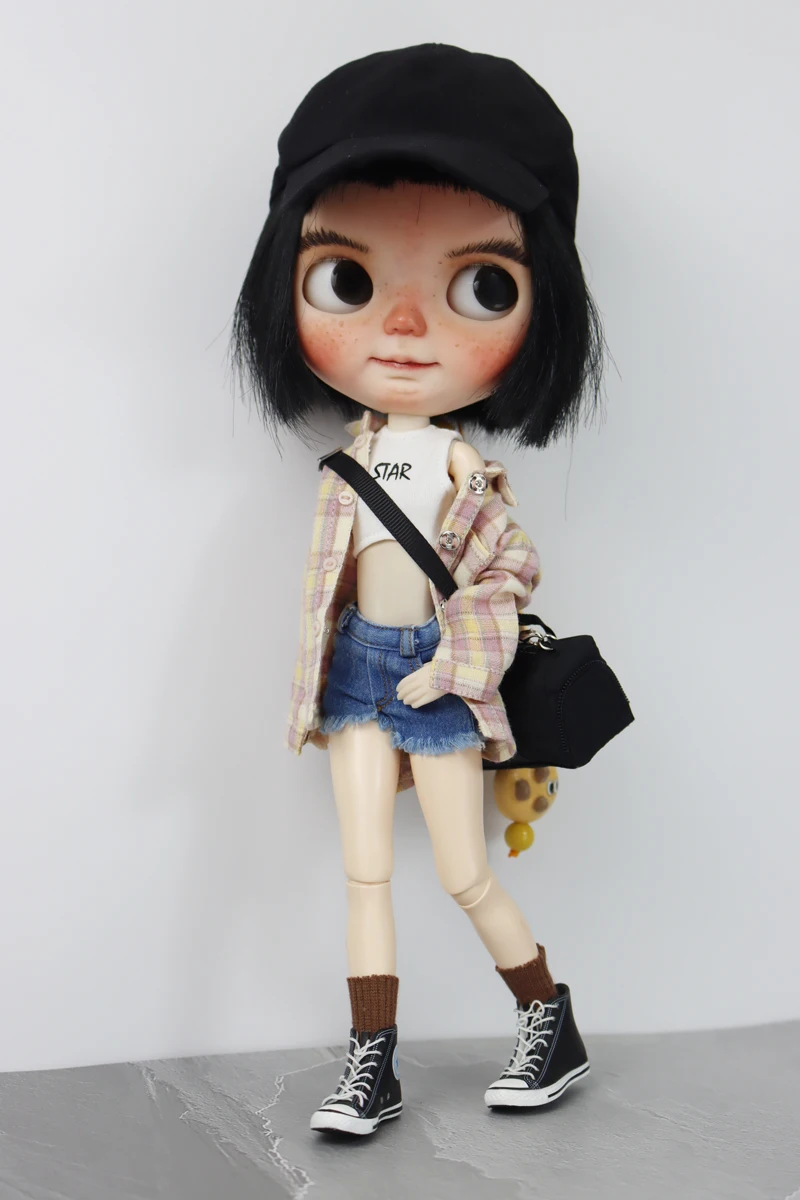For Blythe Doll Clothes Sport T-Shirt Tops Baseball Cap for Ob24 Ob22 Azone Doll Casual Pants