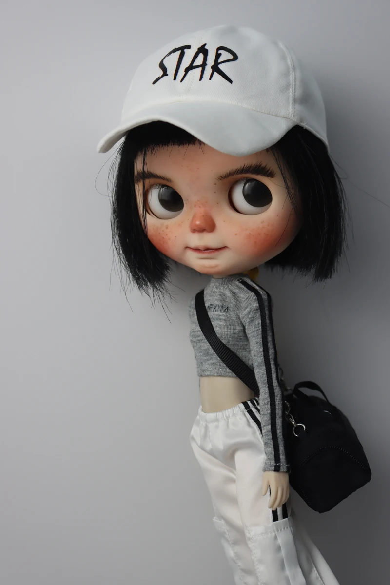 For Blythe Doll Clothes Sport T-Shirt Tops Baseball Cap for Ob24 Ob22 Azone Doll Casual Pants