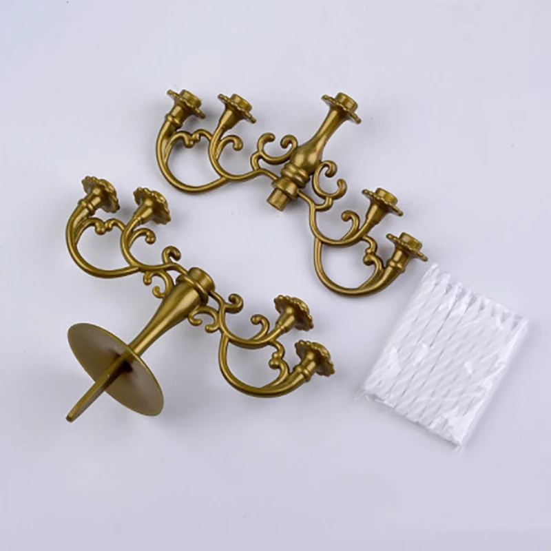 1Set Candles and Candlestick Birthday Party Cake Candle Holders Toppers Decor
