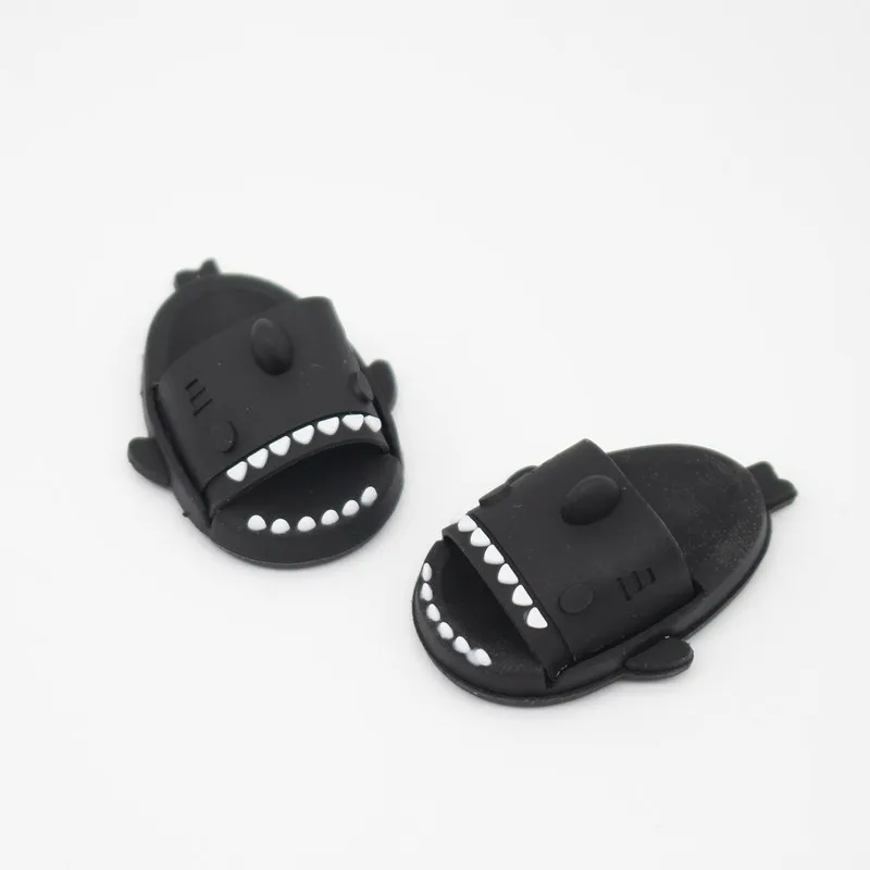 Pair Of 1:12 Dollhouse Miniature Things Cute Shark Slippers Doll Shoes Suit For Ob11 1/12 Bjd Doll Gsc DOD, YMY Doll Accessories
