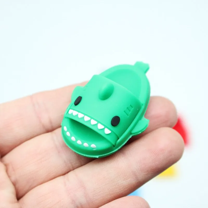 Pair Of 1:12 Dollhouse Miniature Things Cute Shark Slippers Doll Shoes Suit For Ob11 1/12 Bjd Doll Gsc DOD, YMY Doll Accessories